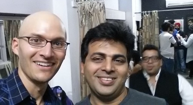 Eric Schwartz, Amit Tandon and photobomb by Jeeveshu Ahluwalia